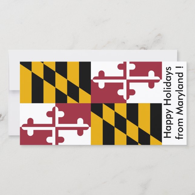 Cartão De Festividades Bandeira de Maryland, Feliz Feriados dos EUA (Frente)