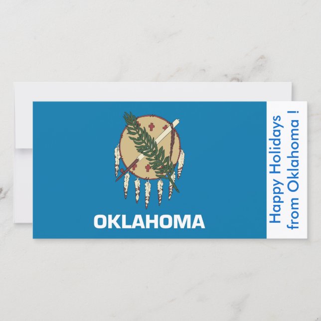 Cartão De Festividades Bandeira de Oklahoma, Feliz Feriados dos EUA (Frente)