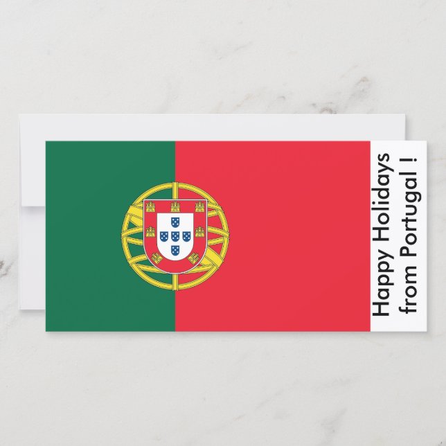 Cartão De Festividades Bandeira de Portugal, Feriados Felizes de Portugal (Frente)