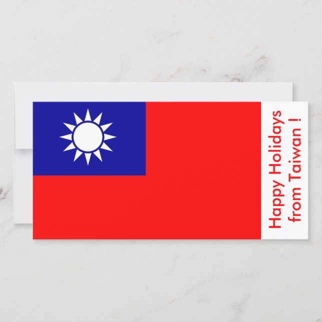 Cartão De Festividades Bandeira de Taiwan: Felizes Feriados de Taiwan (Frente)