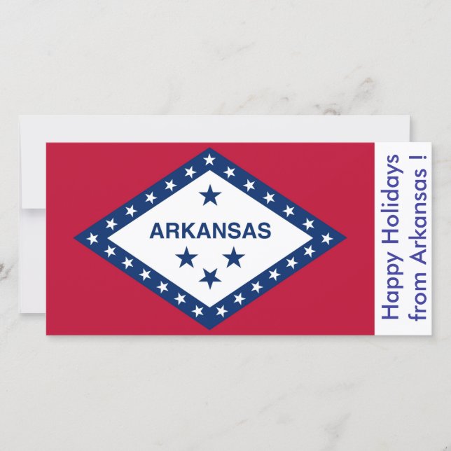 Cartão De Festividades Bandeira do Arkansas, Feliz Feriados dos EUA (Frente)