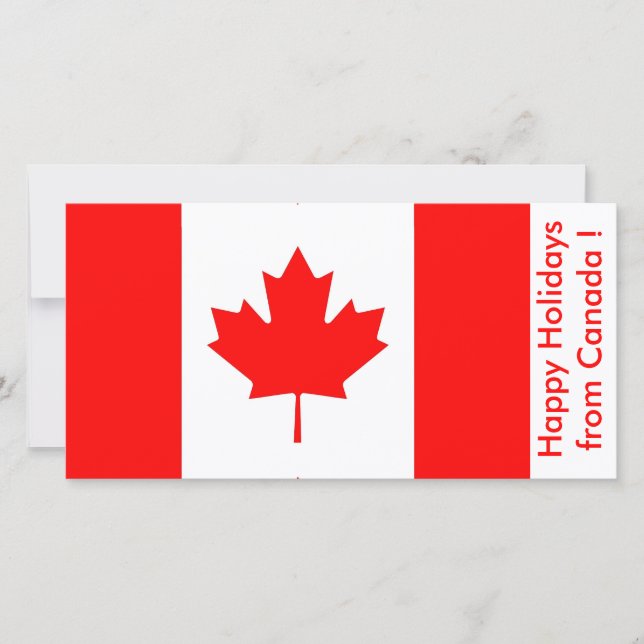 Cartão De Festividades Bandeira do Canadá, Felizes Férias do Canadá (Frente)