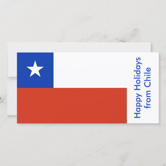 Cartão De Festividades Bandeira do Chile, Felizes Feriados do Chile (Frente)