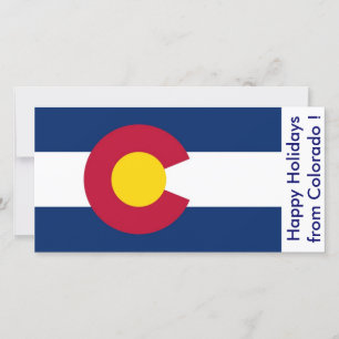Cartão De Festividades Bandeira do Colorado, Felizes Férias dos EUA