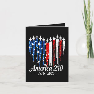 Cartão De Festividades Bandeira do Coração dos 250 Anos da América