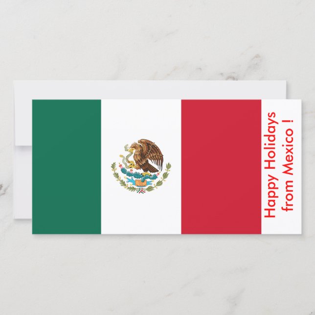 Cartão De Festividades Bandeira do México, Felizes Férias do México (Frente)