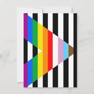 Cartão De Festividades Bandeira do Orgulho Aliado ao Progresso LGBTQ