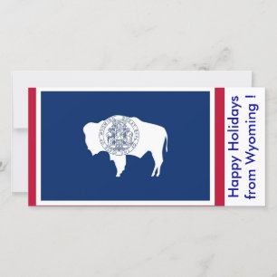 Cartão De Festividades Bandeira do Wyoming, Felizes Feriados dos EUA