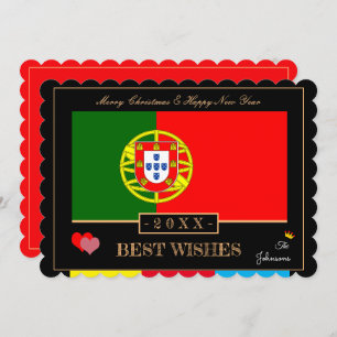 Cartão De Festividades Bandeira e Feliz ano novo portugueses/Melhores Des