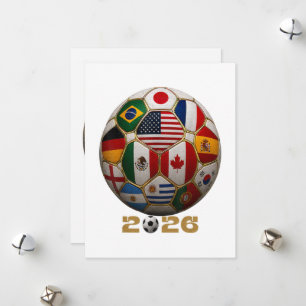 Cartão De Festividades Bandeira EUA Copa do Mundo de Futebol 2026
