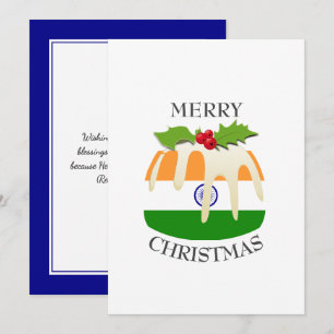 Cartão De Festividades BANDEIRA ÍNDIA Pudim de Natal Festivo