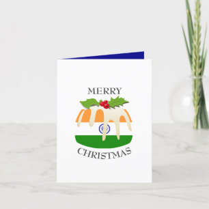 Cartão De Festividades BANDEIRA ÍNDIA   Pudim festivo   Natal