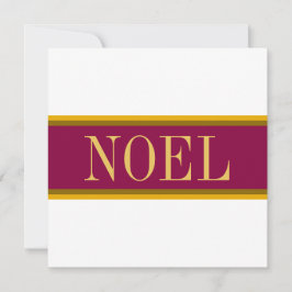 Cartão De Festividades Bandeiras Brancas Elegantes Douradas "NOEL"