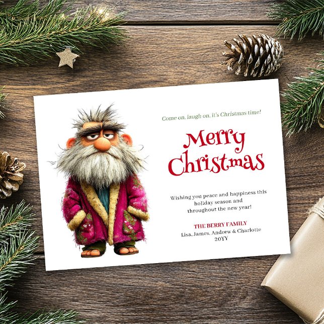 Cartão De Festividades Banter Santa custom cartoon Christmas greeting car (Banter Santa custom cartoon Christmas greeting card)