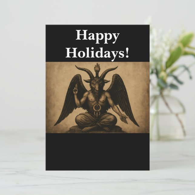 Cartão De Festividades Baphomet (Em pé/Frente)
