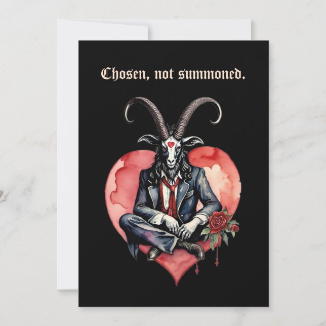 Cartão De Festividades Baphomet Gothic Valentine's Day Chosen (Frente)