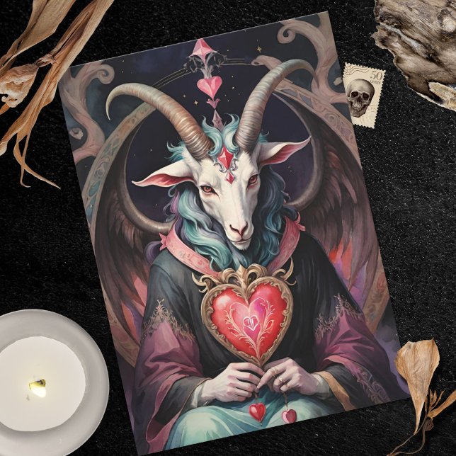 Cartão De Festividades Baphomet Gothic Valentine's Day Every Realm (Baphomet Gothic Valentine's Day Every Realm Holiday Card)