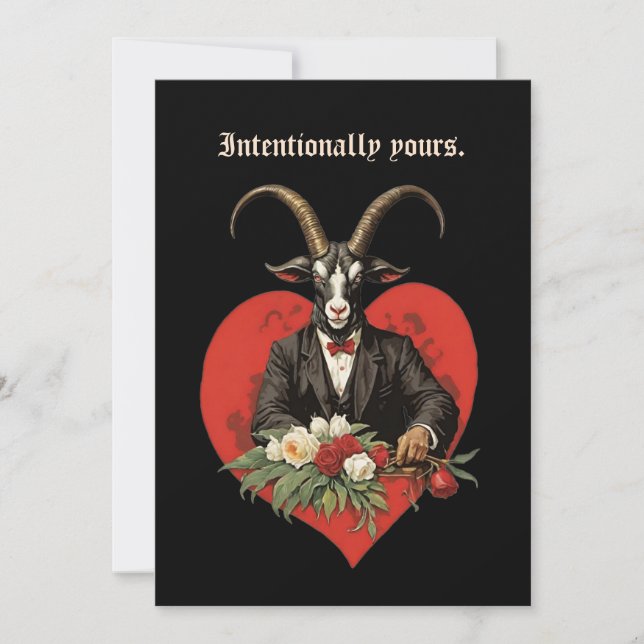 Cartão De Festividades Baphomet Gothic Valentine's Day Intention (Frente)