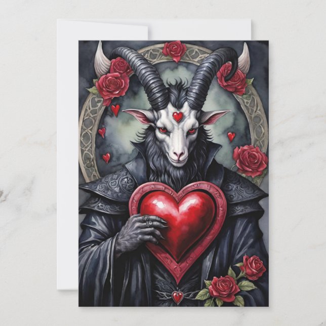 Cartão De Festividades Baphomet Gothic Valentine's Day Love (Frente)