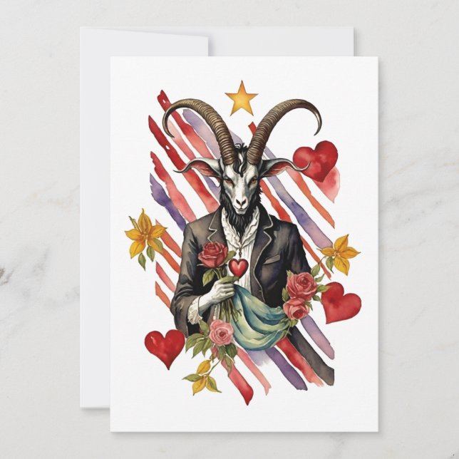 Cartão De Festividades Baphomet Gothic Valentine's Day Love (Frente)