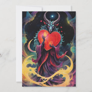 Cartão De Festividades Baphomet Gótico Dia dos Namorados Todo Reino