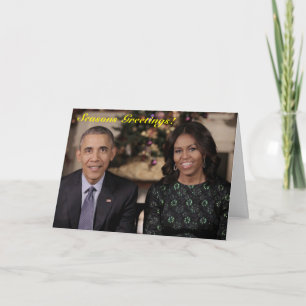 Cartão De Festividades Barack and Michelle 2015 WA - Greeting Card