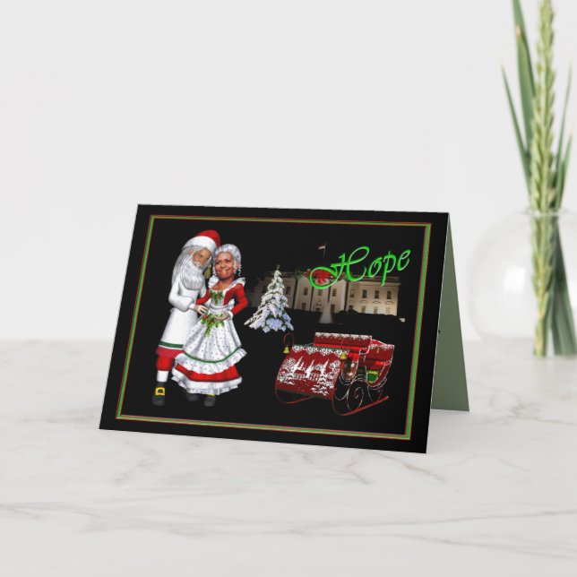 Cartão De Festividades Barack & Natal de Michelle Obama (Frente)