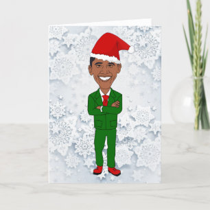 Cartão De Festividades barack obama santas