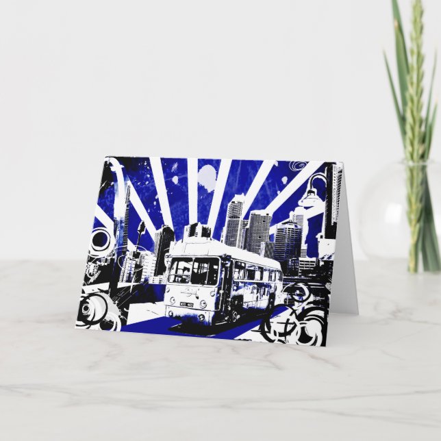 Cartão De Festividades Barramento Vintage (Frente)