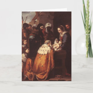 Cartão De Festividades Bartolome Murillo - a adoração do GC dos Magi
