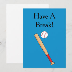 Cartão De Festividades Baseball Bat com Ball Personalize