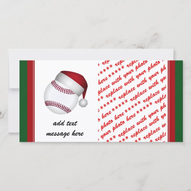 Cartão De Festividades Baseball de Natal (Frente)