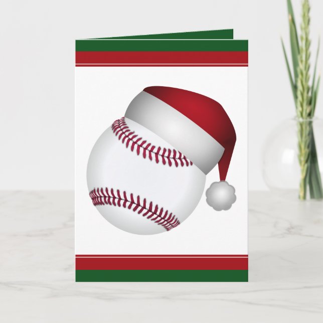 Cartão De Festividades Baseball de Natal (Frente)