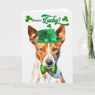 Cartão De Festividades Basenji Dog Dia de São Patrício