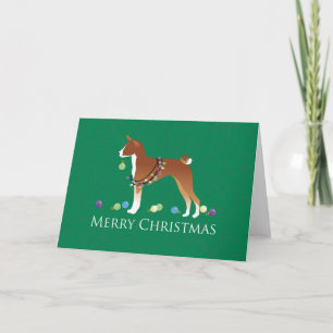 Cartão De Festividades Basenji Dog Felry Design de Natal
