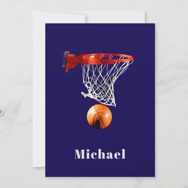 Cartão De Festividades Basketball Replace with Your Name (Frente)