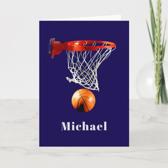 Cartão De Festividades Basketball Replace with Your Name (Frente)