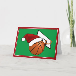 Cartão De Festividades Basquete de Natal e Hoop