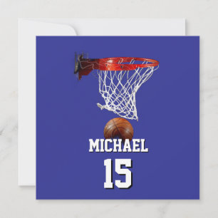 Cartão De Festividades Basquetebol Adicione seu Nome e Número Pop Art