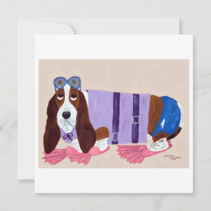 Cartão De Festividades Basset Hound de Nadadeiras