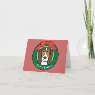 Cartão De Festividades Basset Hound Natal