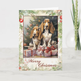 Cartão De Festividades Bassett Hound Christmas