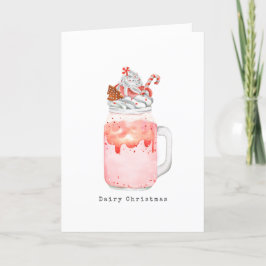 Cartão De Festividades Batido de Natal de Peppermint em Pote de Mason de 