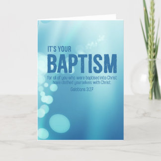 Cartão De Festividades Batismo Religioso Adulto Com Verso Bíblia