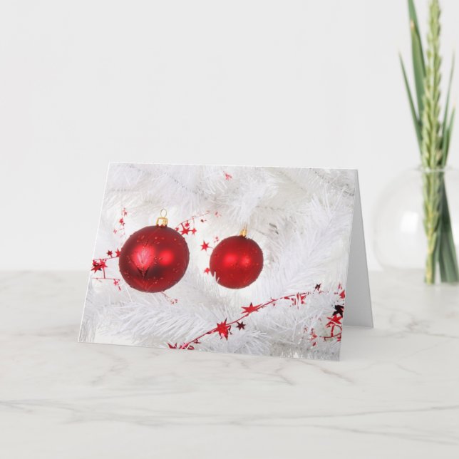 Cartão De Festividades Baubles de Natal (Frente)