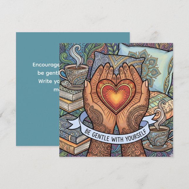 Cartão De Festividades Be Gentle With Yourself Personalized Card (Frente/Verso)