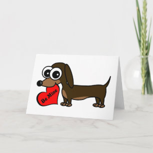 Cartão De Festividades Be Mine Cute Dog Valentine's Day Card