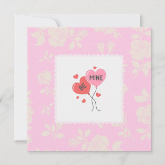 Cartão De Festividades Be Mine Heart Balloons Valentine's Day Card