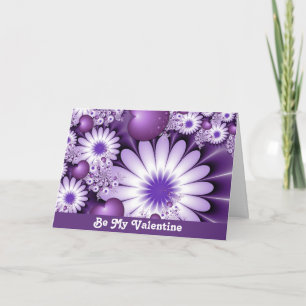 Cartão De Festividades Be My Valentine Love Hearts Flowers Card
