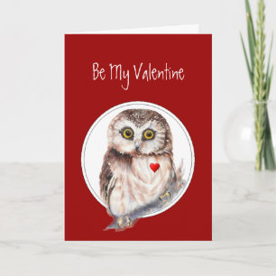 Cartão De Festividades Be My Valentine Owl always Love You, Cute Bird